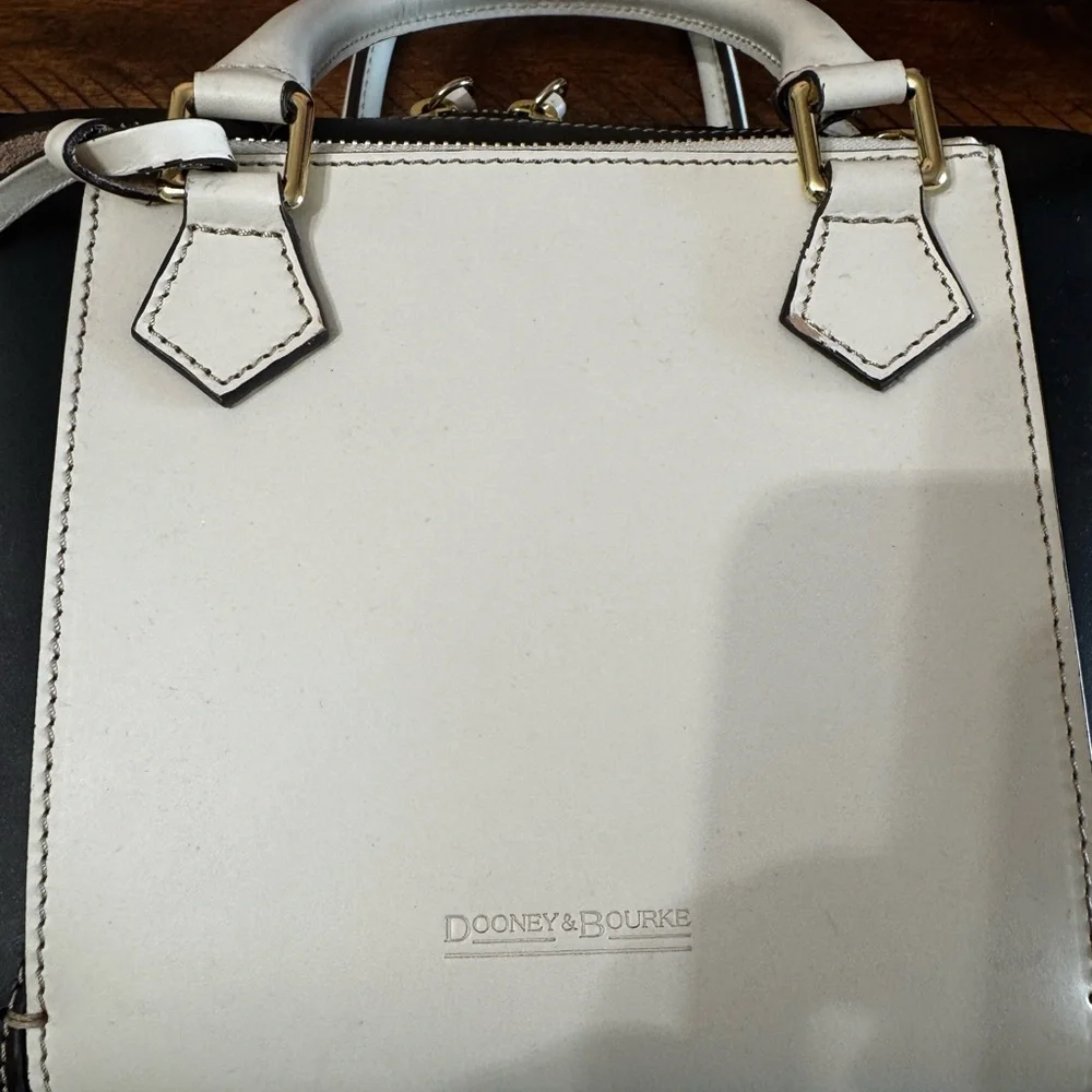 Dooney & Bourke Alto Black and Cream Satchel - Picture 6 of 8